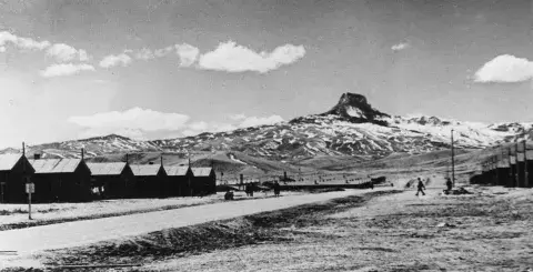 Panoramic view of Heart Mountain Relocation Center.