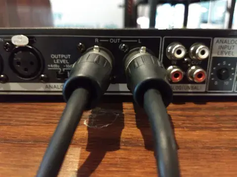 XLR cables plugged into Rubix22.