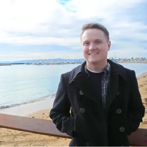 Nicholas Beyelia at the beach