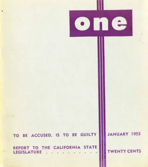 Cover of "One" Magazine.