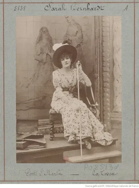 Photo of Sarah in her La Tosca costume for the first act. Photography by Nadar