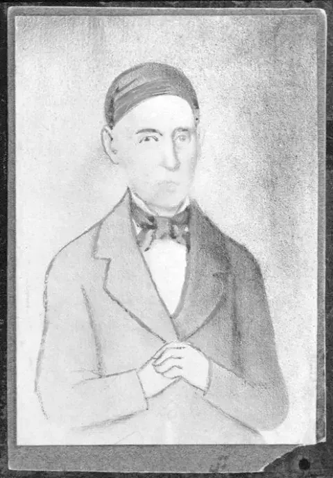 Pencil sketch of Francisco Xavier Sepúlveda.