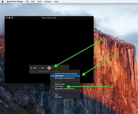 Changing inputs QuickTIme screenshot