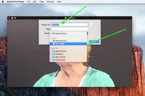 QuickTime save location screenshot