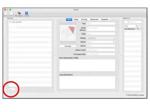 MetaZ write screenshot