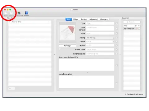 MetaZ write screenshot