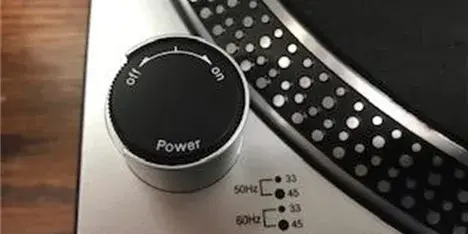 Turntable power switch.