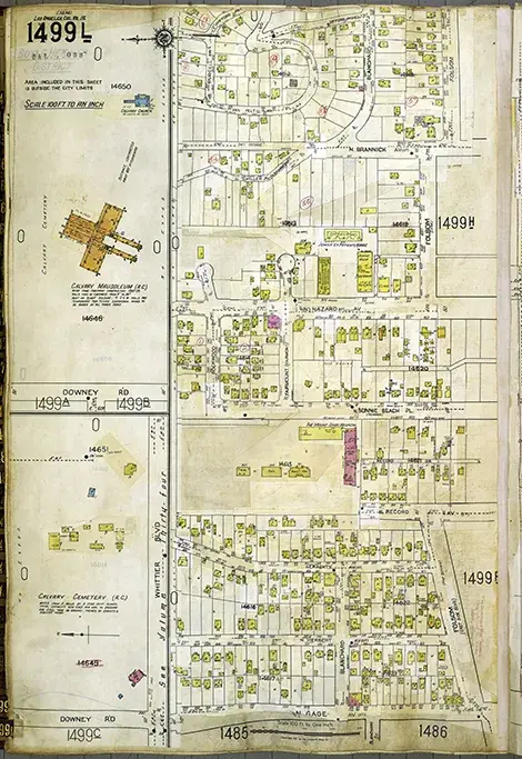 New Calvary grounds  Sanborn Fire Insurance atlas volume 14, 1930