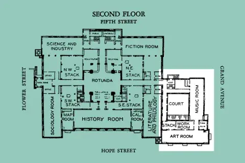  Map of Central Library’s second floor 1936
