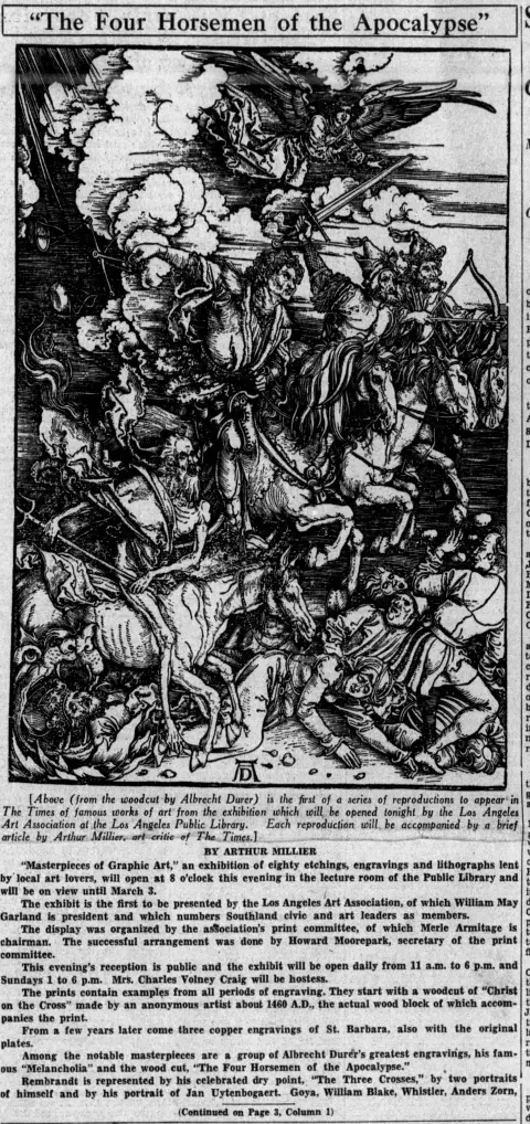 newspaper article by Arthur Millier