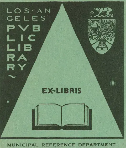 green bookplate from the Municipal Reference Department
