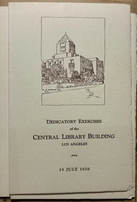 Dedicatory Exercises of the Central Library Building