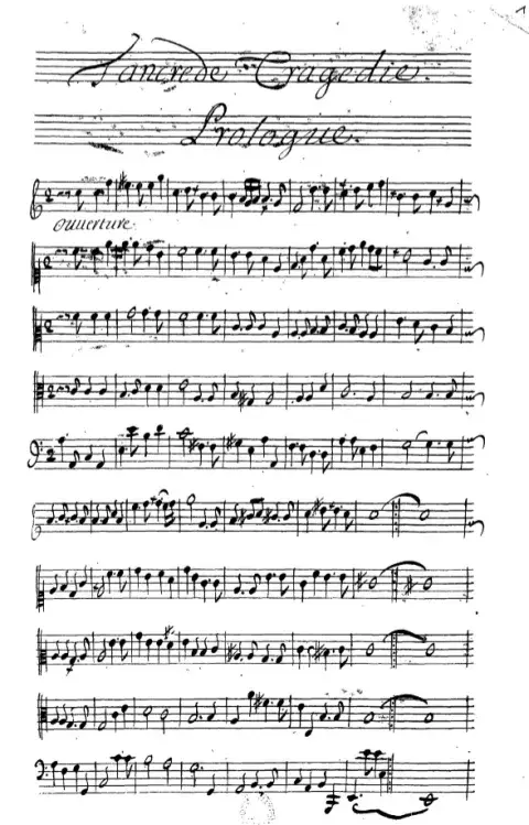 First page to the score of André Campra