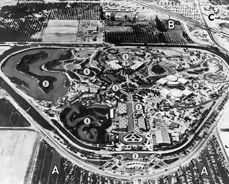 aerial view of Disneyland