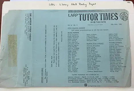  Butler is listed in this LARP Tutor Times as a tutor for the Baldwin Hills Workshop.