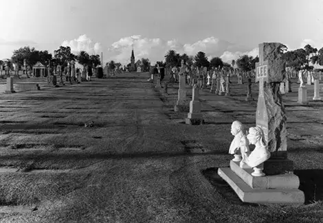 Gravestones at New Calvary Cemetery
