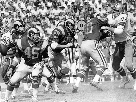 A scene from the Los Angeles Rams vs Dallas Cowboys game. Photo dated: October 14, 1973.