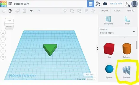 Screenshot from Tinkercad program