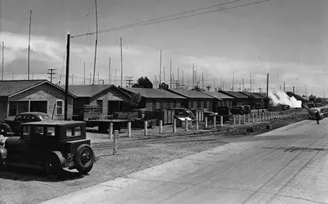 the houses of the Japanese fishing community on Terminal Island.