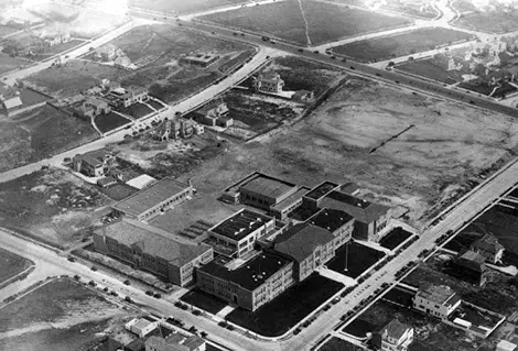 Ariel shot of John Burroughs Junior High School