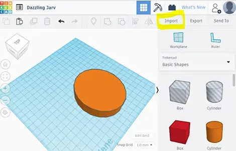 screen shot from tinkercad program