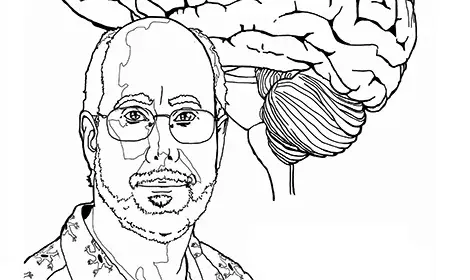 line drawing of Ben Barres