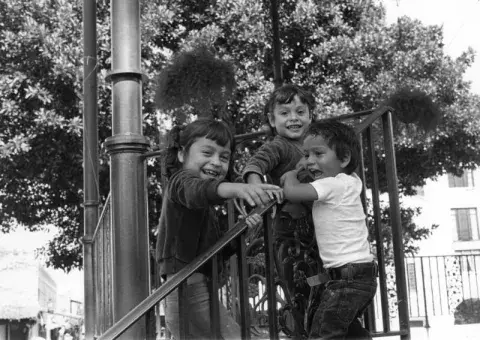 Children playing in the Plaza