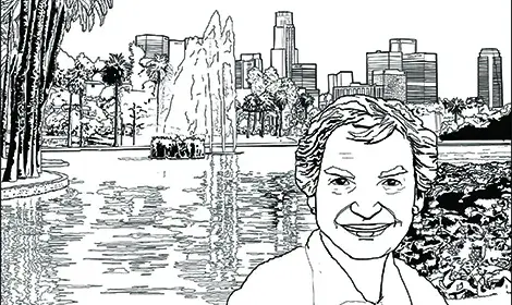 Line drawing of Helen Summers Brown