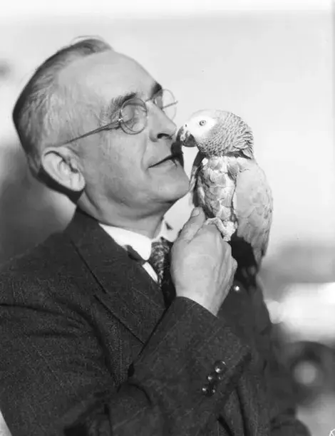 Man with parrot
