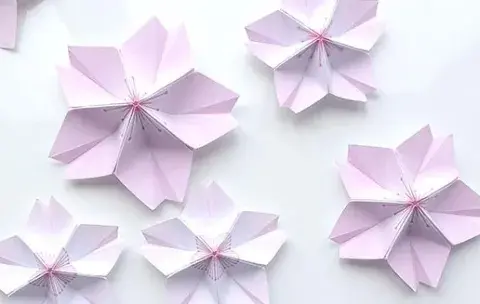 pink cherry origami flowers