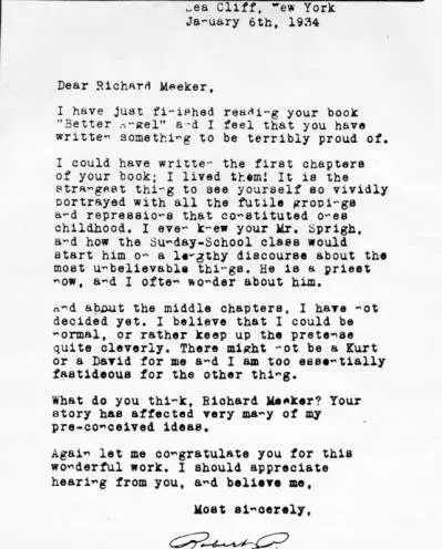 Letter from a Robert P. to "Richard Meeker,"