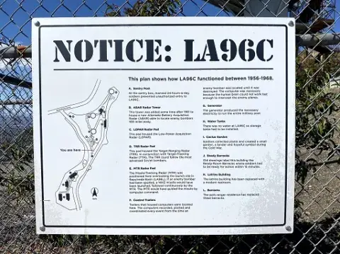 Signboard at the LA-96 Nike Missile Site