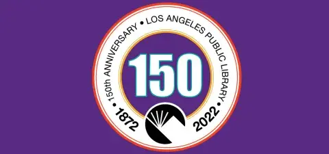 round 150 logo on purple background
