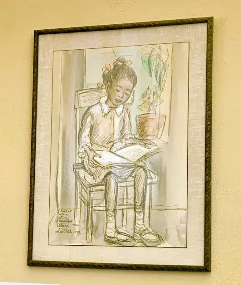 drawing of Beautiful Alicia by Leo Politti