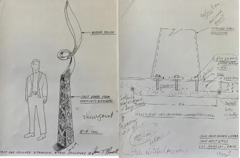 James T. Russell sketches for Viewpoint. John Muir Branch Library institutional files.
