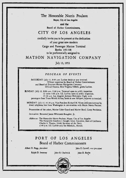 An invitation was published in local papers inviting Angelenos to partake in the dedication weekend of the Terminal