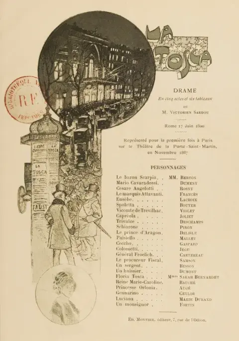 Program from the Original 1887 production with Bernhardt