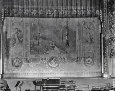 A view of the stage at the Grand Opera House.