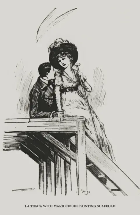 Illustration of one of the scenes in La Tosca
