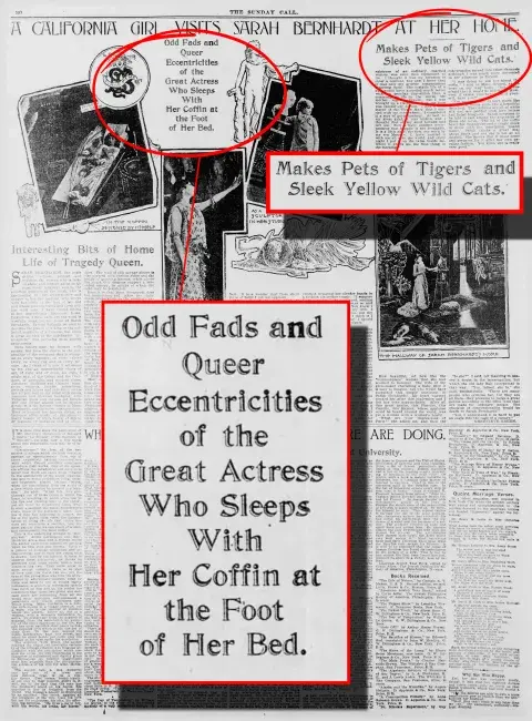 1899 Feature on Bernhardt by California Girl Genevieve Green
