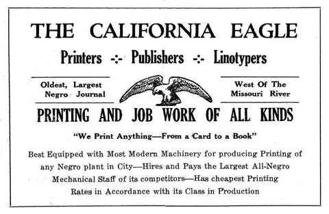 Advertisement from the Los Angeles Negro Directory