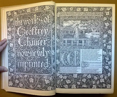 Title page to the facsimile of the Kelmscott Chaucer