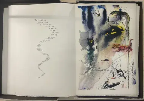 A sample spread from the original Dalí Alice’s Adventures in Wonderland