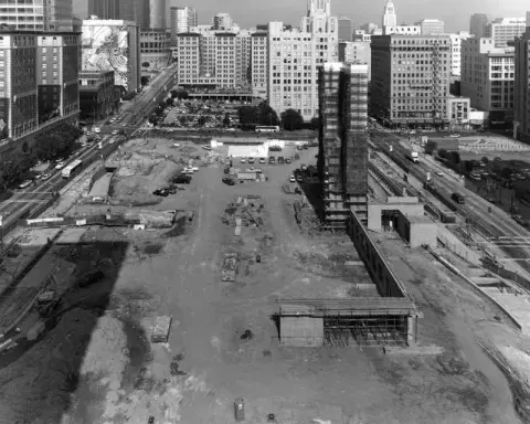 Panoramic view of Pershing Square