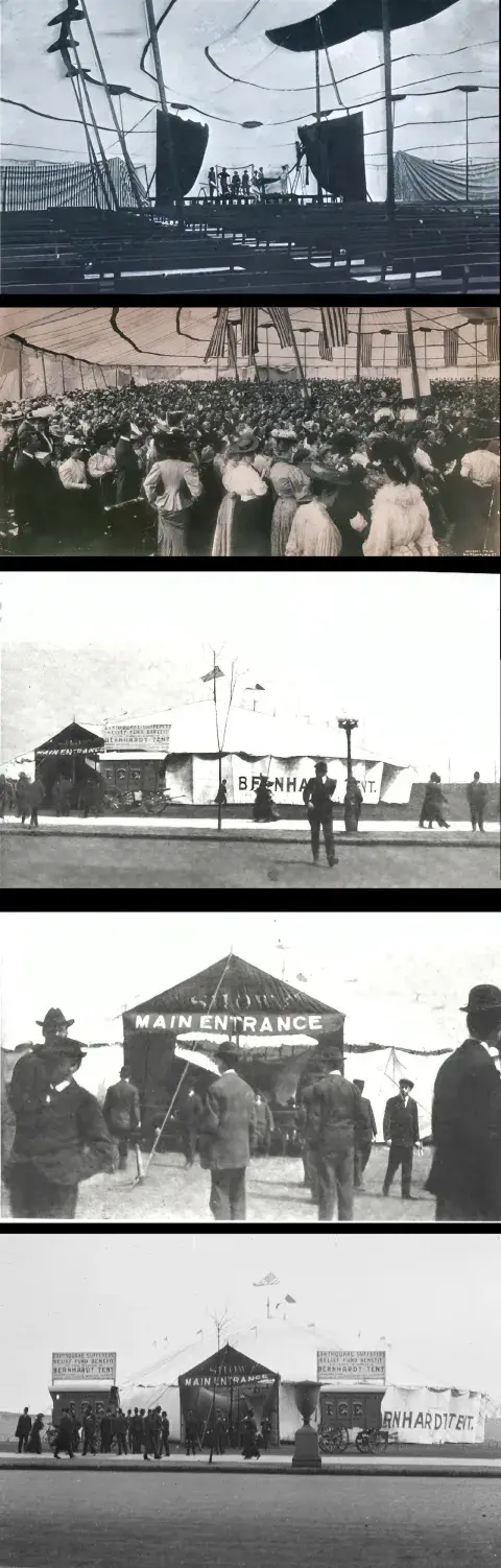 Images of Bernhardt’s tent in Chicago