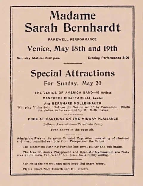 Advertisement appearing in local newspapers