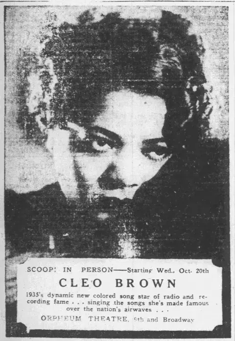 cleo brown in the newspaper