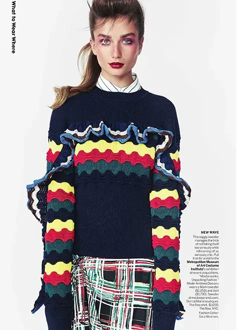 women wearing patterned sweater and long skirt