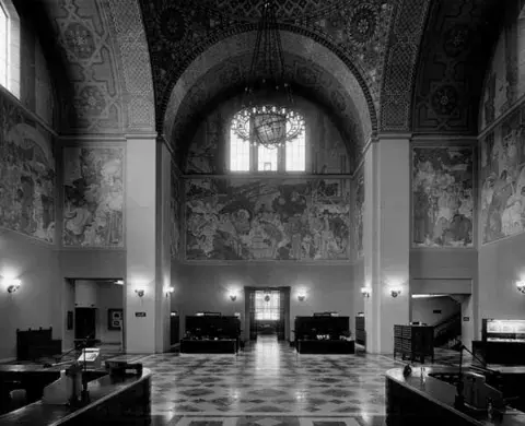 historical photo of rotunda of Central Library