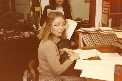 Bibliographer Romaine Ahlstrom in the area now Treasures of Central